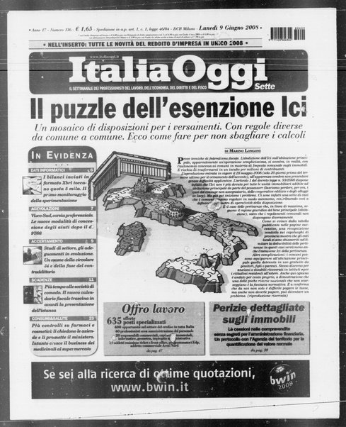 Italia oggi : quotidiano di economia finanza e politica